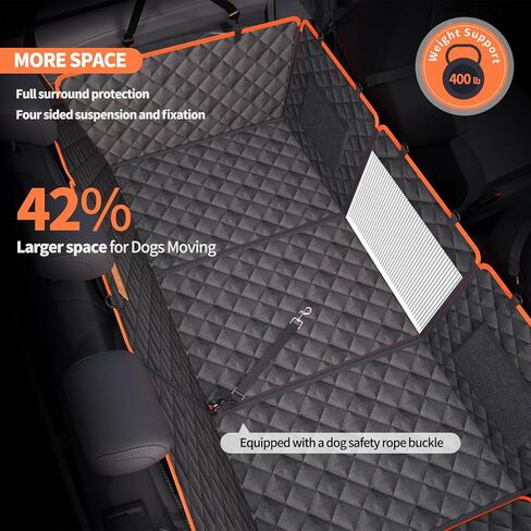 Dog Car Seat Cover for Back Seat, 1seat to 3seats can be Switched at Will. Back Seat Extender with Hard Bottom. 600D Heavy Duty Scratch,Nonslip,Waterproof Dog Hammock for Cars,Trucks and SUVs. in Saudi Arabia