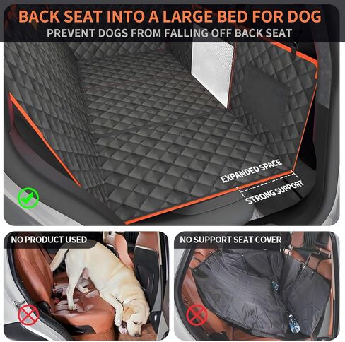 Dog Car Seat Cover for Back Seat, 1seat to 3seats can be Switched at Will. Back Seat Extender with Hard Bottom. 600D Heavy Duty Scratch,Nonslip,Waterproof Dog Hammock for Cars,Trucks and SUVs. in Saudi Arabia