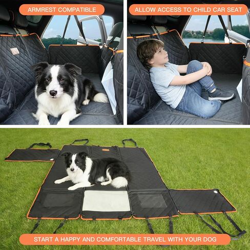 Dog Car Seat Cover for Back Seat, 1seat to 3seats can be Switched at Will. Back Seat Extender with Hard Bottom. 600D Heavy Duty Scratch,Nonslip,Waterproof Dog Hammock for Cars,Trucks and SUVs. in Saudi Arabia