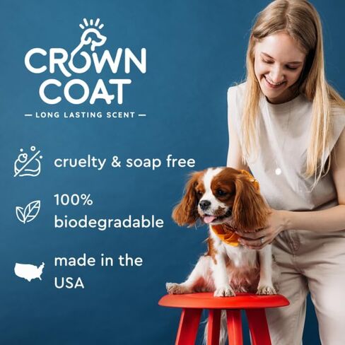 Crown Coat Citrus Sunrise Detangling Dog Shampoo, 1 Gallon - New Long Lasting Fragrance Technology, Professional Grooming Grade, Naturally Derived Ingredients, Aids in Detanging Knots and Tangles in Kuwait