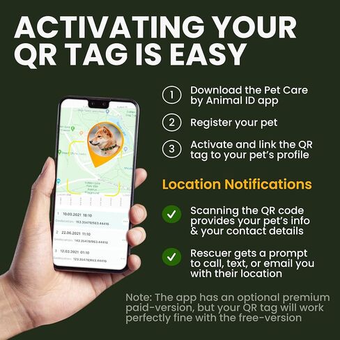 طوق كلب من الجلد الملفوف من BronzeDog مع علامة معرف QR، أطواق دائرية ناعمة قابلة للتعديل للكلاب الصغيرة والمتوسطة والكبيرة (حجم الرقبة 9 بوصة - 11 بوصة، أحمر الخدود) in Kuwait