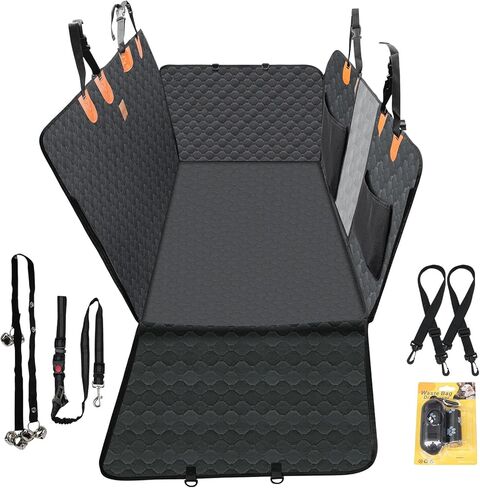 Dog Car Seat Cover for Back Seat, 1seat to 3seats can be Switched at Will. Back Seat Extender with Hard Bottom. 600D Heavy Duty Scratch,Nonslip,Waterproof Dog Hammock for Cars,Trucks and SUVs. in Saudi Arabia