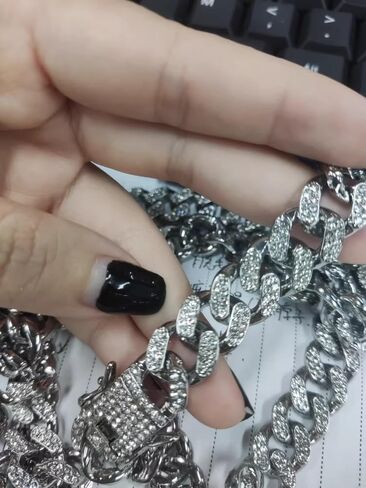 الياقات سلسلة الكلب الذهبية، الماس الكوبي رابط الكلب طوق المشي المعدنية الكلب قلادة مع مشبك آمن جرو القط سلسلة طوق الحيوانات الأليفة كريستال مجوهرات الملحقات للكلاب الصغيرة المتوسطة الكبيرة القطط، 9 بوصة in Kuwait