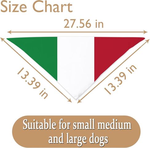JXGZSO 1 Piece Italian Flag Italian Theme Dog Bandana Gift Italian Flag Pet Bandana (Italian Flag Dog) in Kuwait