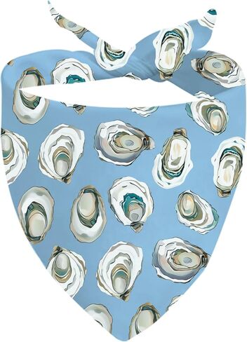 JXGZSO 1 Piece Oyster Triangle Dog Bandana Seafood Patry Dog Scarf Oyster Lovers Gift (Oyster Bandana) in Kuwait