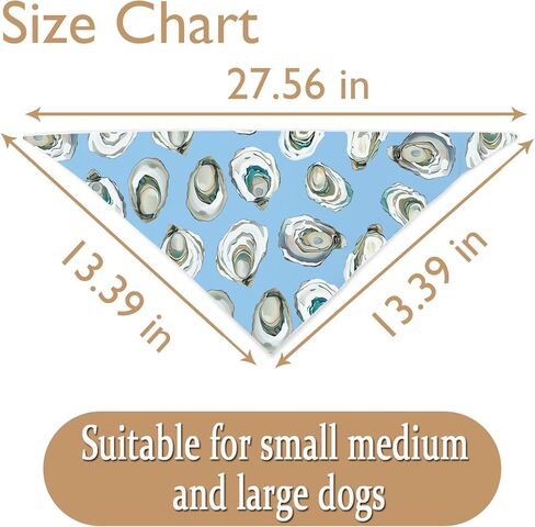 JXGZSO 1 Piece Oyster Triangle Dog Bandana Seafood Patry Dog Scarf Oyster Lovers Gift (Oyster Bandana) in Kuwait