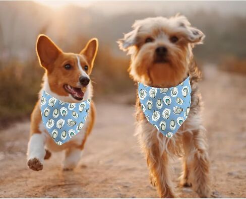 JXGZSO 1 Piece Oyster Triangle Dog Bandana Seafood Patry Dog Scarf Oyster Lovers Gift (Oyster Bandana) in Kuwait