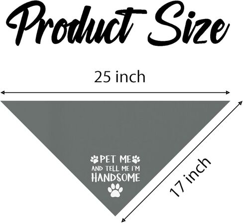 Pet Me & Tell Me I'm Handsome Dog Bandana، باندانا الكلب، منديل للحيوانات الأليفة للكلاب الصغيرة المتوسطة، منديل رمادي للحيوانات الأليفة، هدية لمحبي الكلاب، وشاح مثلث للحيوانات الأليفة in Kuwait
