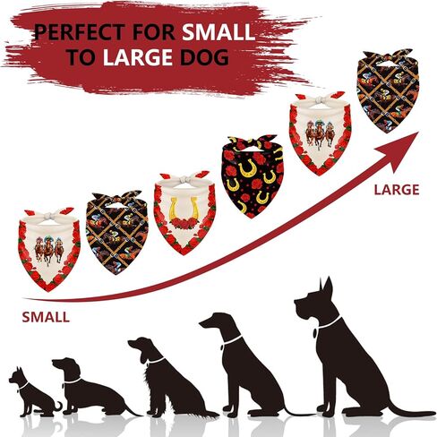 Whaline 4Pcs Derby Day Dog Bandana Triangle Pet Scarf Adjustable Puppy Neckerchief Dog Bib for Horse Racing Party Medium Large Cat Costume Accessories in Kuwait