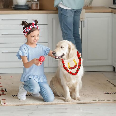 Whaline 4Pcs Derby Day Dog Bandana Triangle Pet Scarf Adjustable Puppy Neckerchief Dog Bib for Horse Racing Party Medium Large Cat Costume Accessories in Kuwait