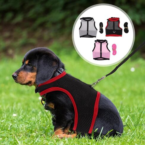 DECHOUS 3pcs Rabbit Harness Vest Leash Set, Soft Mesh Chest Strap for Small Pets, Adjustable Medium Size for Guinea Pigs, Ferrets, Hamsters, and Rabbits Outdoor Use in Kuwait