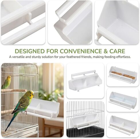 Plastic Bird Food Feeder Bowl Cup Bird Water Cage Accessories for Cage Outdoor Water Feeder in Kuwait