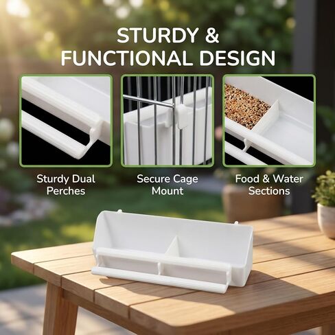 Plastic Bird Food Feeder Bowl Cup Bird Water Cage Accessories for Cage Outdoor Water Feeder in Kuwait
