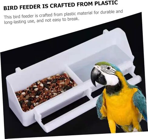 Plastic Bird Food Feeder Bowl Cup Bird Water Cage Accessories for Cage Outdoor Water Feeder in Kuwait