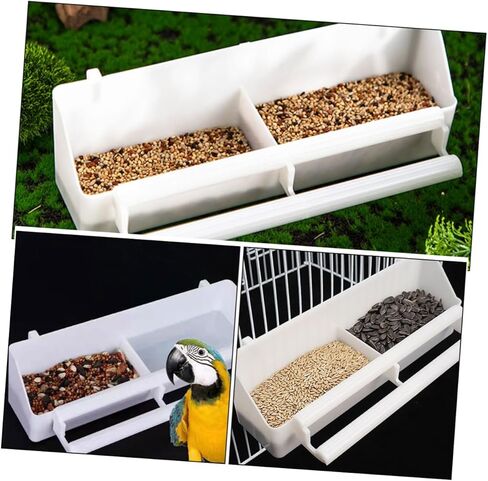 Plastic Bird Food Feeder Bowl Cup Bird Water Cage Accessories for Cage Outdoor Water Feeder in Kuwait