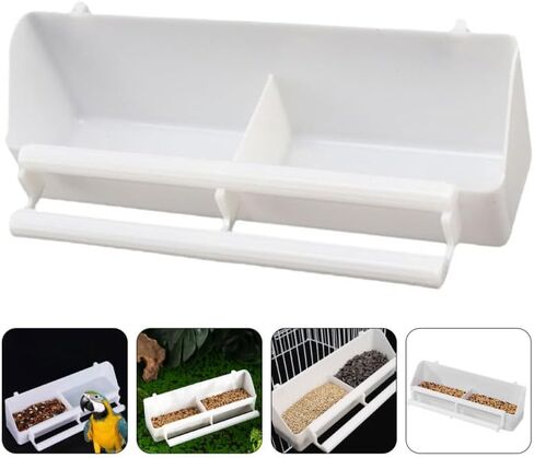 Plastic Bird Food Feeder Bowl Cup Bird Water Cage Accessories for Cage Outdoor Water Feeder in Kuwait