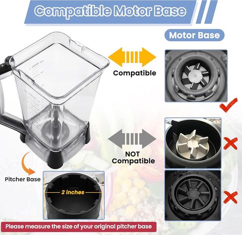 72 oz XL Pitcher Replacement Compatible with Ninja BL660 BL740 Blenders Professional New Model, 72oz Crushing Pitcher Replacement for Ninja BL660A BL660W BL660WM BL663CO BL665QBK BL740C in Kuwait