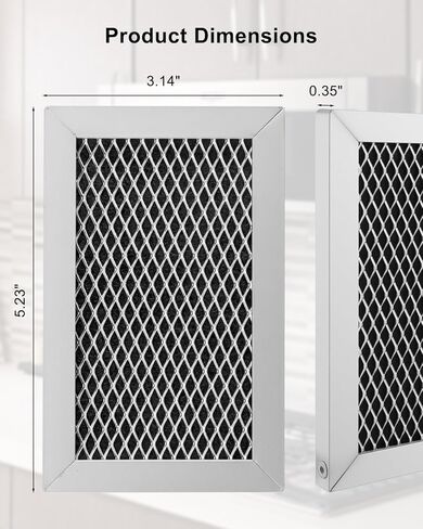 2 Pcs Microwave Charcoal Filter Fit for Whirlpool Maytag Amana Over-The-Range Microwave Replace W10892387 W10845250 4455038 AP6036051 PS11769323, 5-1/4" X 3-1/4" X 3/8" in Kuwait
