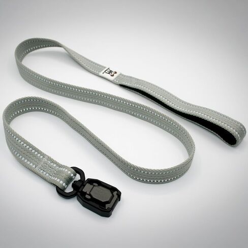 Dog Leash – Tan – 4 ft Length – Standard 25MM (1") Width – Magnetic Click & Go Buckle, One-Hand Release, Reflective Stitching for Night Visibility, Durable Dog Leash in Kuwait