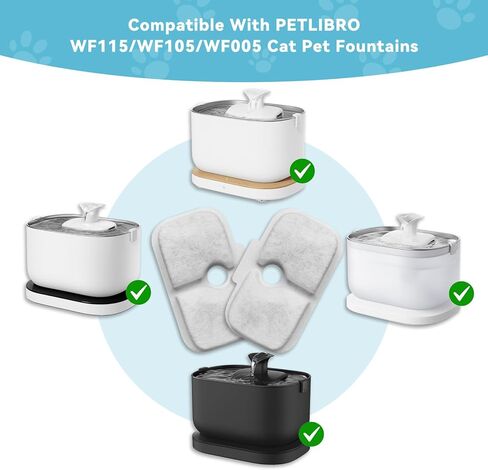 24+24 عبوة من المرشحات البديلة لنافورة القط PETLIBRO Dockstream PLWF115/PLWF105/PLWF005/PLWF106/PLWF116/PLWF305، 24 مرشحًا + 24 مجموعة بديلة من الإسفنج، إمداد لمدة عام واحد in Kuwait