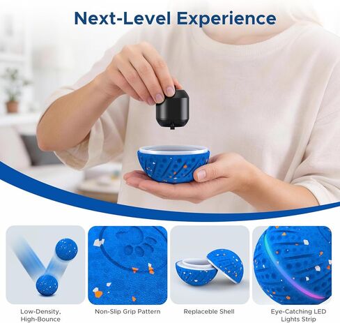 Dog Toys for Small Medium Dog to Keep Them Busy, Smart Interactive Dog Toys, Automatic Moving Bouncy Dog Balls 3-Modes with Lights, Motion Activated Rolling Dog Balls, Mental Stimulation, E-TPU Blue in Saudi Arabia