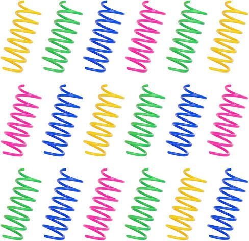 120 Pack Colorful Cat Springs Toys Pet Wide Cat Plastic Coil Spiral Springs for Cat Kitten Pets Swatting Biting Hunting Active Play in Kuwait