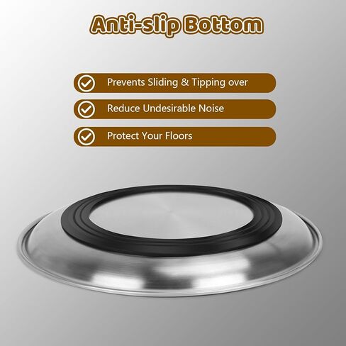 Stainless Steel Cat Bowls, 4 Pack 6.7" 13oz Shallow Cat Food Bowl, Whisker Friendly Cat Plates with Non-Slip Silicone Bottom, Cute Wide Flat Bowl Cat Kitten Small Dog Metal Dishes for Indoor Feeding in Kuwait