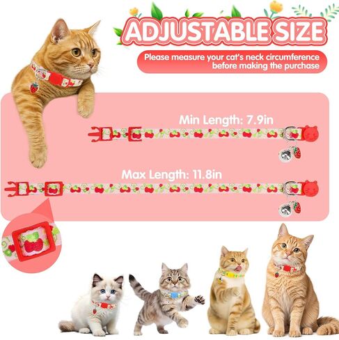 expawlorer زهرة القط طوق الانفصال مع أجراس 3 حزمة، قابل للتعديل طوق هريرة لينة مع قلادة لطيف لربيع وصيف، الياقات القط آمنة للفتيات الصبي القطط الحيوانات الأليفة زي الديكور الملحقات in Kuwait