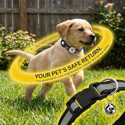 Waterproof Airtag Cat Collar with QR Code Tag Breakaway Cat Airtag Collar with Luminous Lightweight Kitten Collars for Apple Airtag Hidden GPS Tracker Holder for Cats Kittens 9-13 inches in Kuwait