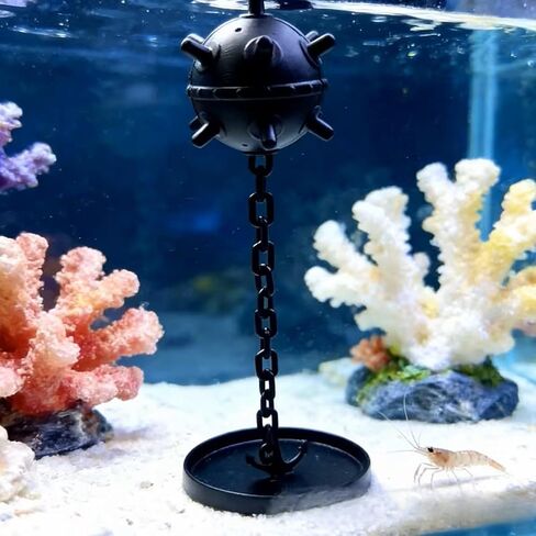 Floating Ornament with Suction Cup for Fish Tank, Decorative Item for Aquariums, Featuring an Underwater Torpedo Design Sea Mine in Kuwait