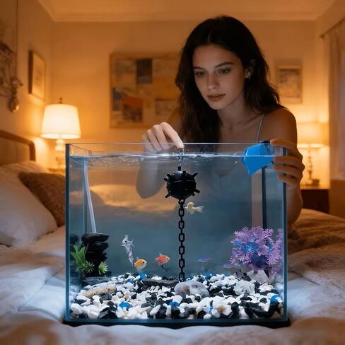 Floating Ornament with Suction Cup for Fish Tank, Decorative Item for Aquariums, Featuring an Underwater Torpedo Design Sea Mine in Kuwait