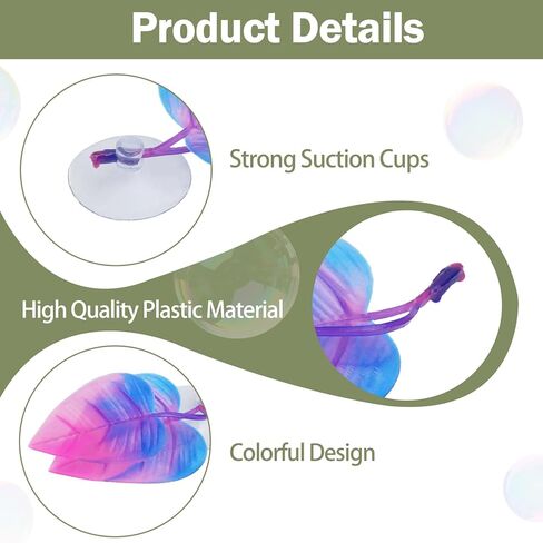 5 PCS Betta Fish Leaf Pad, Betta Bed Leaf Hammock, Realistic Fish Tank Decorations with Suction Cup for Sleeping Resting Hiding Playing Breeding, Colorful Design Natural Habitat in Kuwait