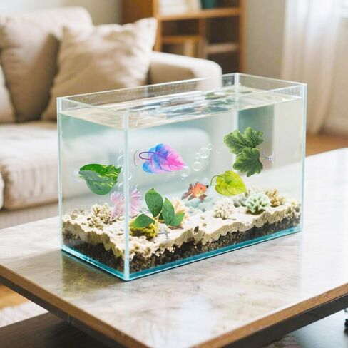 5 PCS Betta Fish Leaf Pad, Betta Bed Leaf Hammock, Realistic Fish Tank Decorations with Suction Cup for Sleeping Resting Hiding Playing Breeding, Colorful Design Natural Habitat in Kuwait