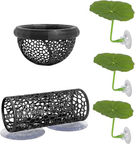 Betta Hammock, 5-Piece Set with Floating Betta Hide and Betta Fish Enrichment Toys, Aquarium Decor for Betta Fish Stress Relief and Natural Exploration, Includes Tunnel and Floating Bed in Kuwait