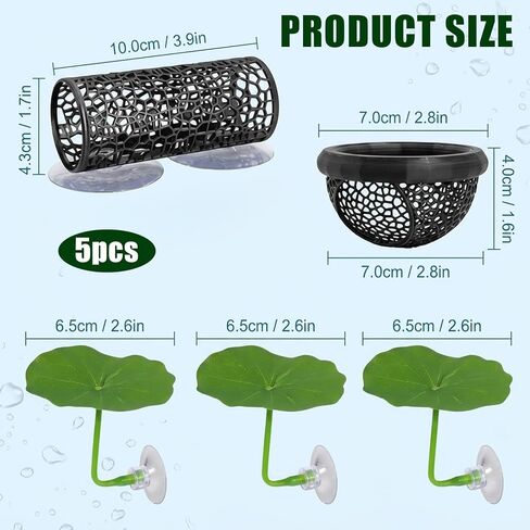 Betta Hammock, 5-Piece Set with Floating Betta Hide and Betta Fish Enrichment Toys, Aquarium Decor for Betta Fish Stress Relief and Natural Exploration, Includes Tunnel and Floating Bed in Kuwait
