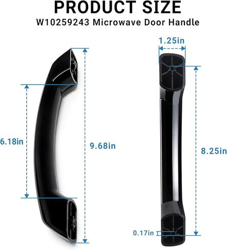 W10259243 Microwave Door Handle Compatible with Whirlpool Maytag W10259243 Replace 1549831 AP4411264 PS2361013 EAP2361013 in Kuwait