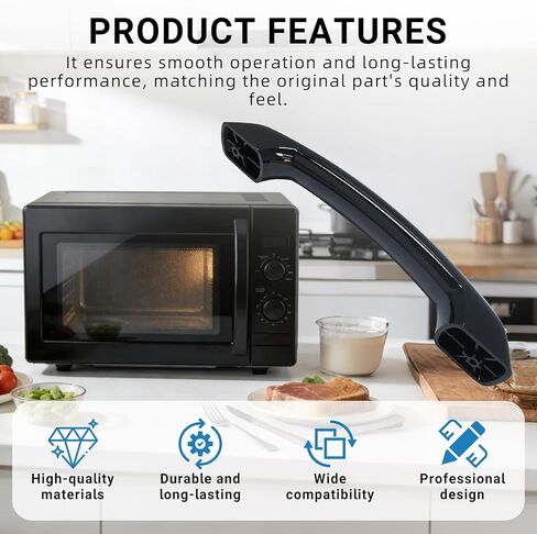 W10259243 Microwave Door Handle Compatible with Whirlpool Maytag W10259243 Replace 1549831 AP4411264 PS2361013 EAP2361013 in Kuwait
