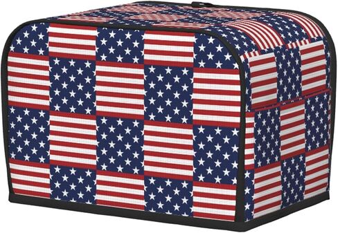 Patriotic Black Lab American Dog 2 Slice Toaster Cover, Waterproof Toaster Dust Cover Bread Machine Protector for Small Kitchen Appliance Dining Room Home Table Decor in Kuwait