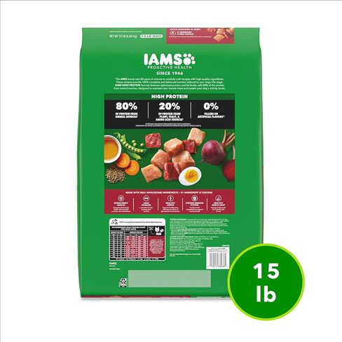 IAMS Proactive Health High Protein Dry Dog Food with Chicken & Beef, 15 lb. Bag in Kuwait