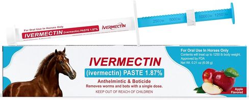 Ivermect Horse Paste 1.87%, for Horse Use Only, 6.08g, 1 Pack, Appled Flavored in Kuwait