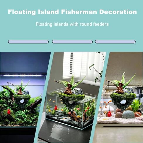 ديكور الجزيرة العائمة لحوض السمك من الراتنج، كهف إخفاء عائم لخزان الأسماك، ملحقات تزيين الصياد، موطن أسماك البيتا، مناسب لأسماك الجوبي، وأسماك قوس قزح وسرطان البحر الناسك in Kuwait