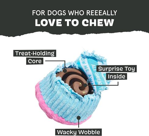 Barkbox Cup Kate Dog Toy – 2-in-1 Treat-Dispensing Toy with Hidden Core & Wobbly Bounce – Interactive Chew & Play Toy for Small to Medium Dogs in Kuwait