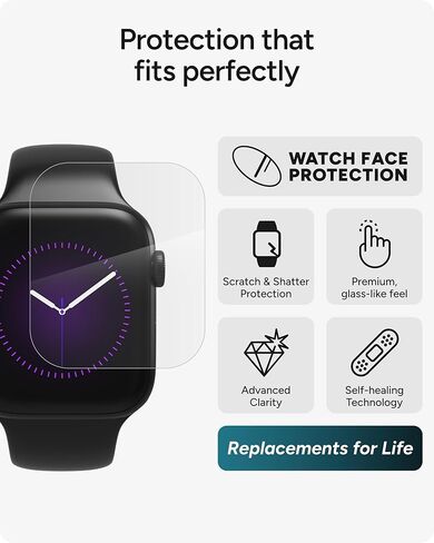 واقي شاشة ZAGG InvisibleShield فائق الشفافية - مصنوع من أجل Apple Watch Series 6، SE (2020)، السلسلة 5 والسلسلة 4 (44 مم) - شفاف، 200206861 in Saudi Arabia