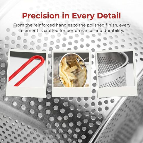 Stainless Steel Multi-Purpose Cookware Set with Frying Basket And Glass Lid - Non-Stick Saucepan, Deep Fryer, Noodle Boiler, Milk Pan, Food Steamer, Suitable for Induction & Gas Stoves in Kuwait