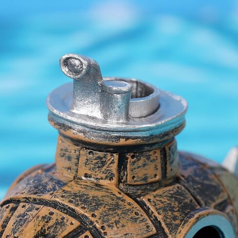 Fish Tank Decoration, Retro Submarine Design, Aquarium Resin Fish Tank Accessories, Providing Hidden Cave Shelters for Fish in Kuwait
