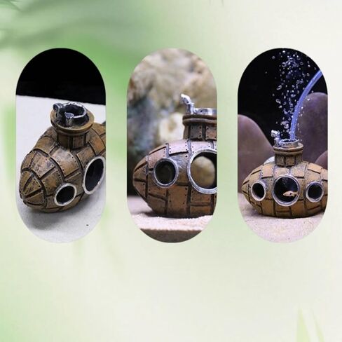 Fish Tank Decoration, Retro Submarine Design, Aquarium Resin Fish Tank Accessories, Providing Hidden Cave Shelters for Fish in Kuwait
