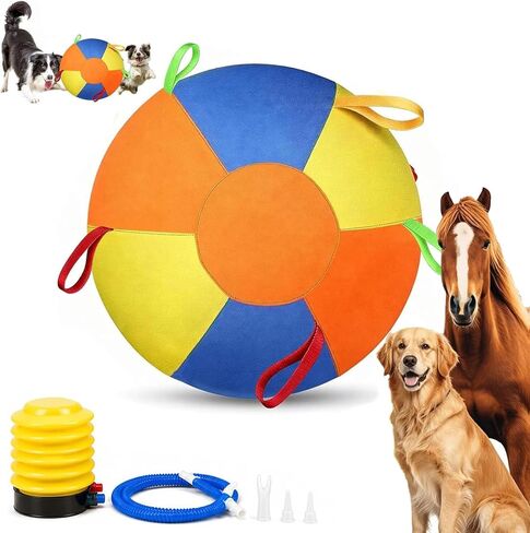 Herding Ball for Dogs,Durable Waterproof Dog Herding Ball Outdoor, Large Interactive Dog Play Ball for Herding Breeds to Push Chase & Roll, Pet Training Toy for Australian Shepherd Border Collie(10in) in Kuwait