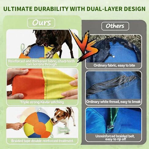 Herding Ball for Dogs,Durable Waterproof Dog Herding Ball Outdoor, Large Interactive Dog Play Ball for Herding Breeds to Push Chase & Roll, Pet Training Toy for Australian Shepherd Border Collie(10in) in Kuwait