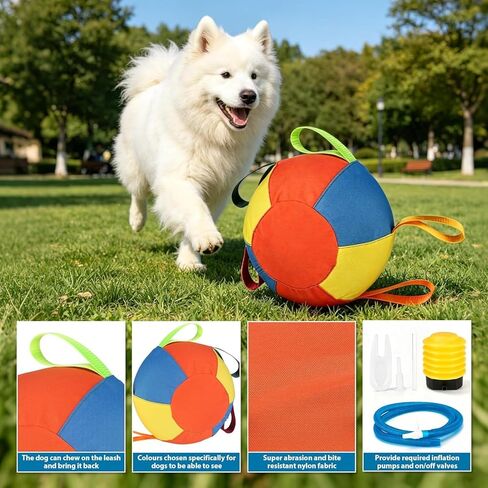 Herding Ball for Dogs,Durable Waterproof Dog Herding Ball Outdoor, Large Interactive Dog Play Ball for Herding Breeds to Push Chase & Roll, Pet Training Toy for Australian Shepherd Border Collie(10in) in Kuwait