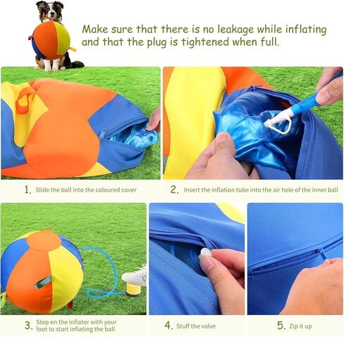 Herding Ball for Dogs,Durable Waterproof Dog Herding Ball Outdoor, Large Interactive Dog Play Ball for Herding Breeds to Push Chase & Roll, Pet Training Toy for Australian Shepherd Border Collie(10in) in Kuwait
